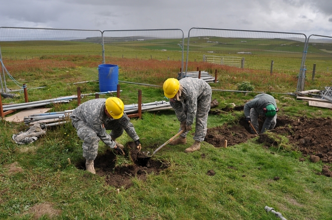 Digging out the foundations of the HMS Hampshire wall (image: Leslie Burgher)